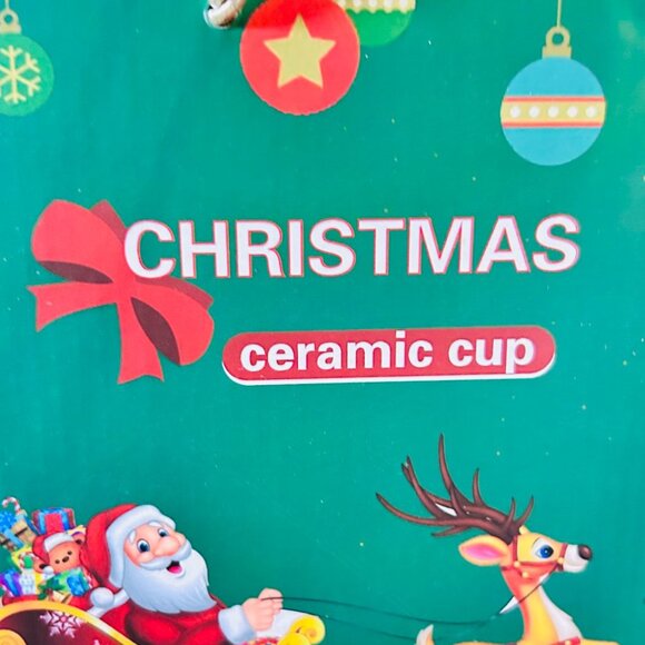 Christmas Tea Set With Teapot & Two Cups - Santa Claus Design Ceramic With Gold - Picture 9 of 11